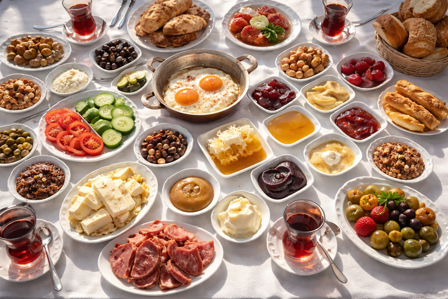 Geleneksel Türk kahvaltı sofrası