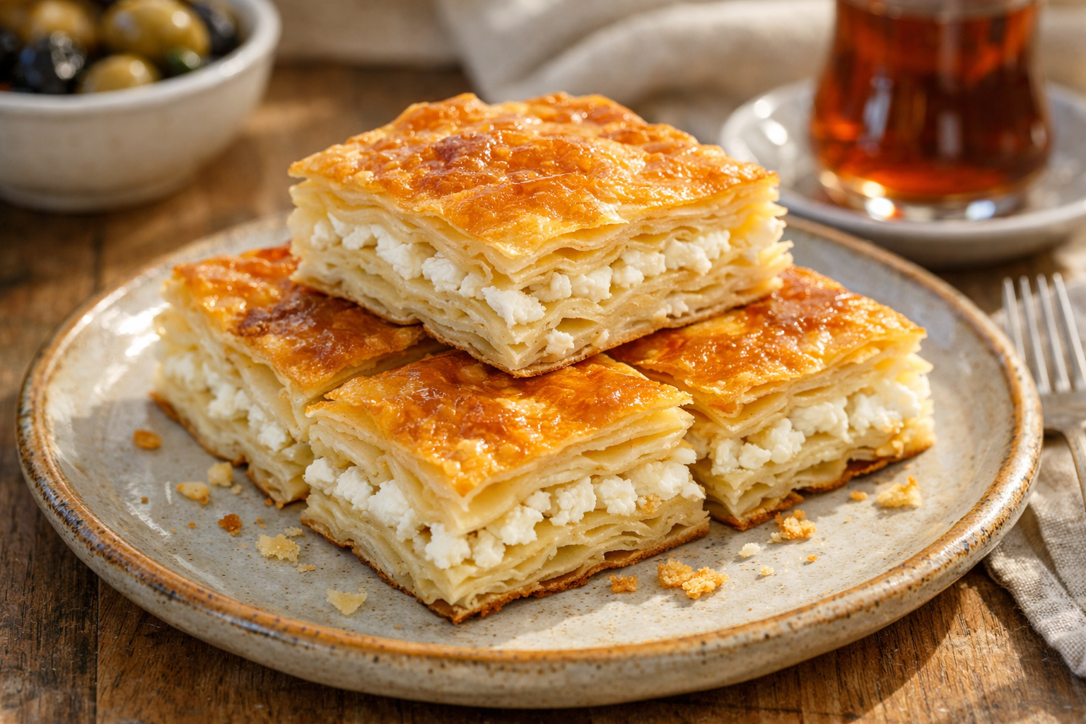 Dilimlenmiş su böreği