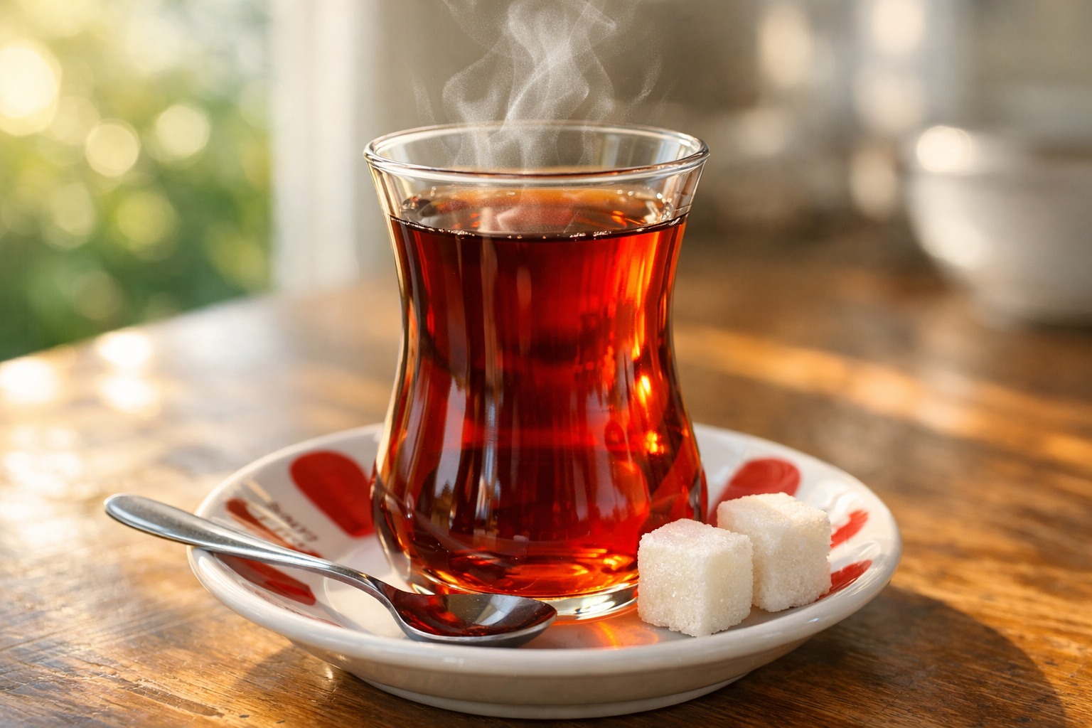 İnce belli bardakta Türk çayı