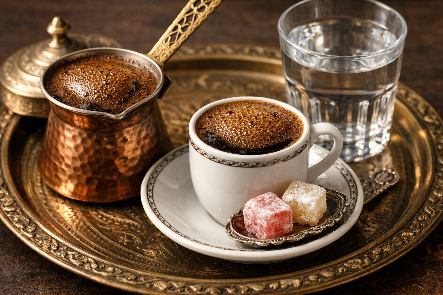 Köpüklü Türk kahvesi